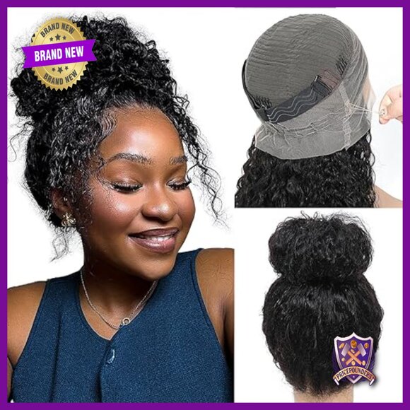 20 Inch Human Hair Wig Glueless Full Lace Deep Wave Drawstring Strap main image 5